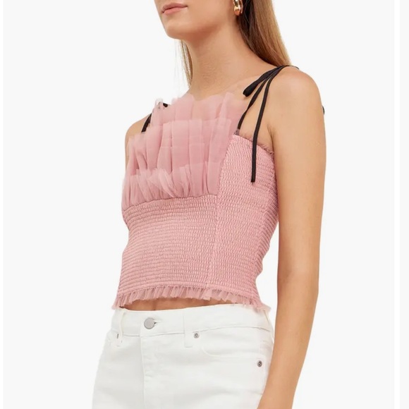 Endless Rose Tulle Crop Tank Top XS - Picture 2 of 12